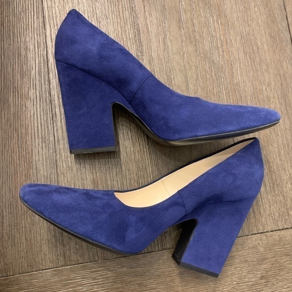 Celine Deep Blue Suede Heels - Picture 8 of 16